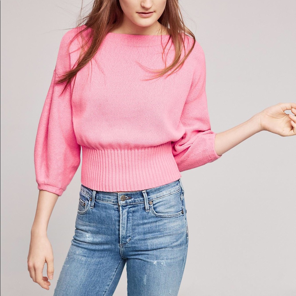 NWT Anthropologie Knitted & Knotted Pink Sweater